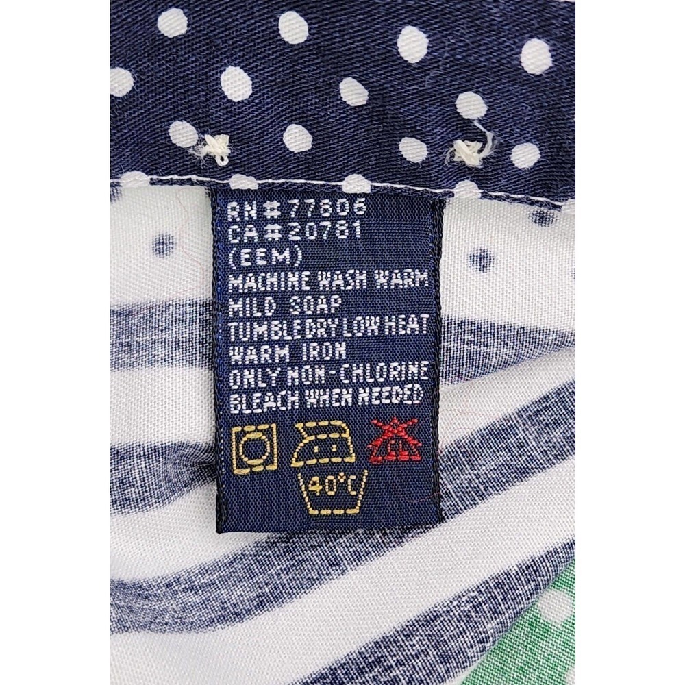 Tommy Hilfiger Polka Dot Striped Button Up Short Sleeve Floral Shirt Mens L VTG - Picture 10 of 10